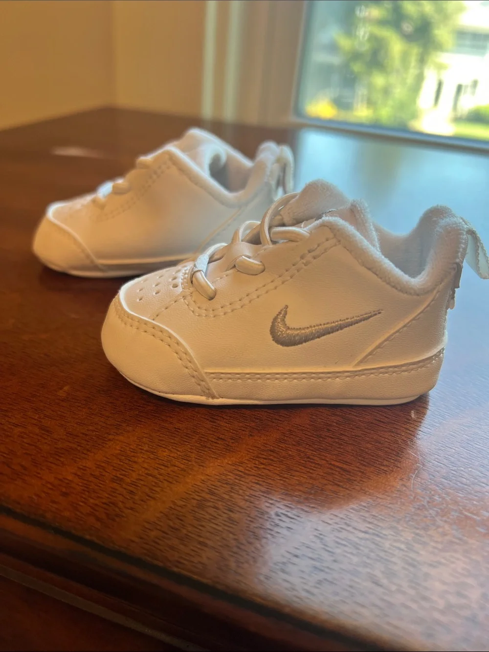 Nike Baby White Miniature Lace-Up Sneakers